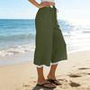 Women's Fashionable Wide-Leg Beach Cropped Pants, Loose-Fit Casual Pants