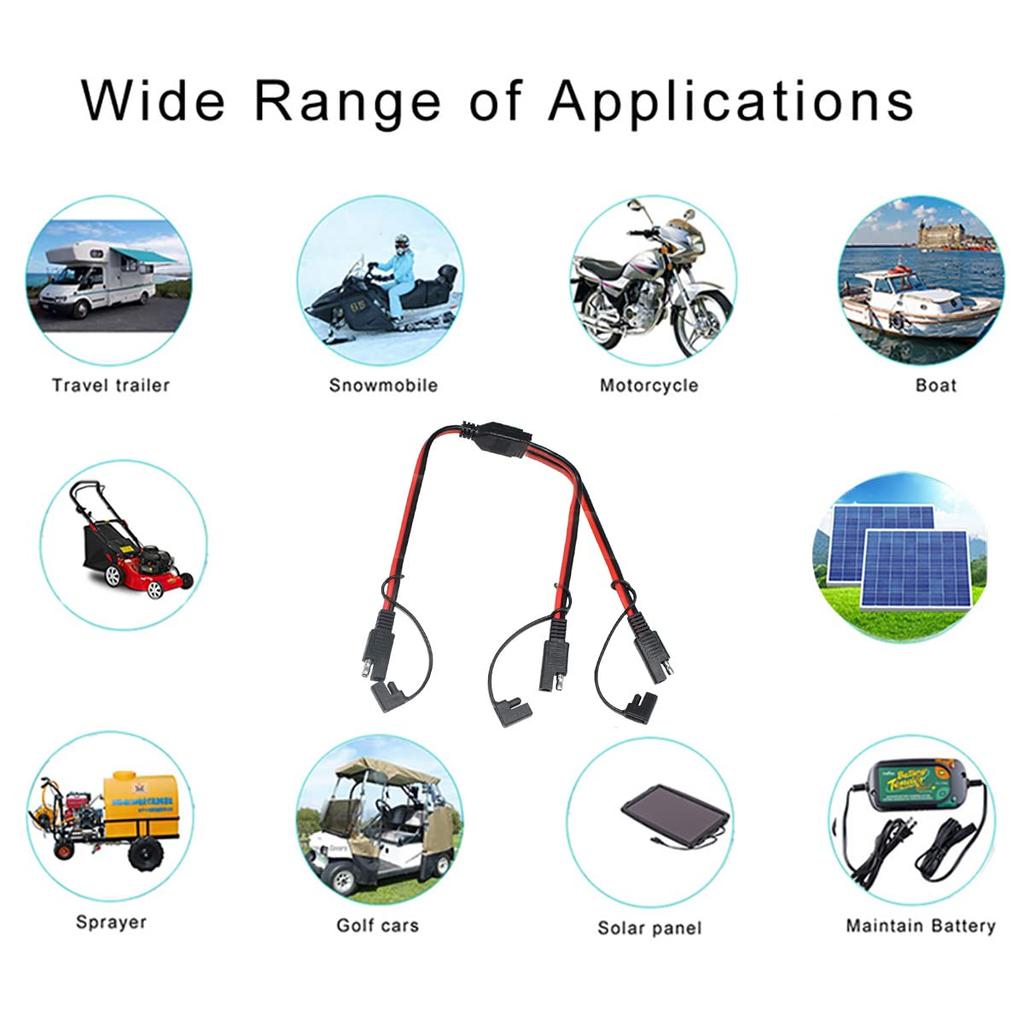 Liwinting SAE Y Splitter 1 To 2 SAE Extension Cable SAE Extension Cable Solar