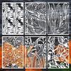 6/12 Stück Geometrische Blumen Schablonen 12x8 Zoll Wiederverwendbare PET Zeichenschablonen für Scrapbooking Malerei Wand Fenster Dekoration