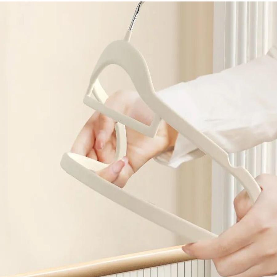 10PCS Flocking Clothes Rack Thickened Non-slip and Non-marking Hangers Storage Rack Household Wet and Dry Drying Racks