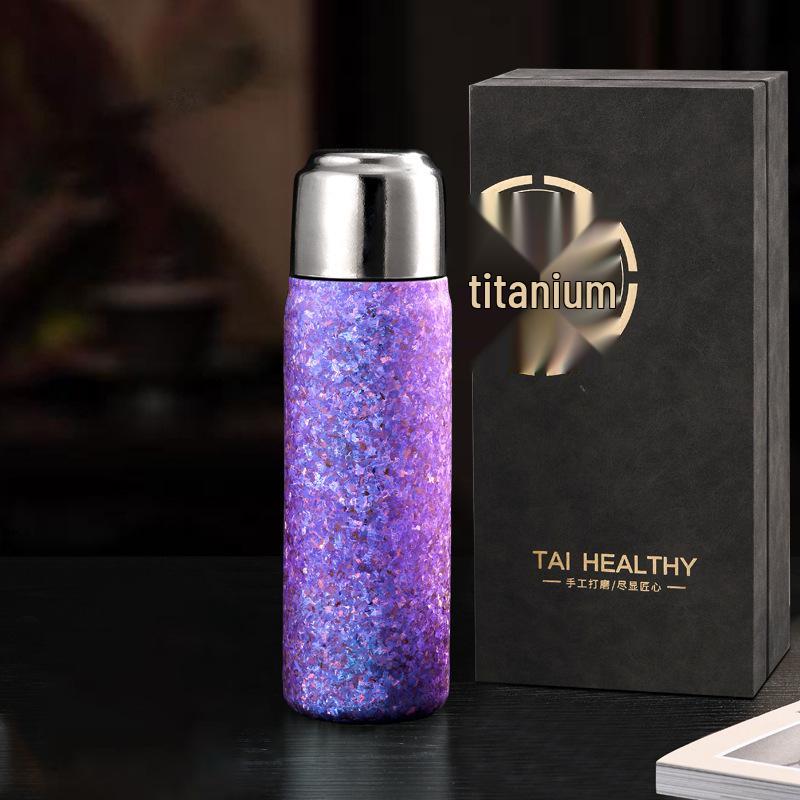 Luxury Titanium Double-Layer Insulated Antibacterial Office Cup – Large Capacity, Safe, Portable Gift 480ml