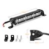 Pair 8'' 120W 12000LM Aluminum Elliptical Spot Beam Slim LED Work Light Bar Single Row Car SUV Off Road Lamps New