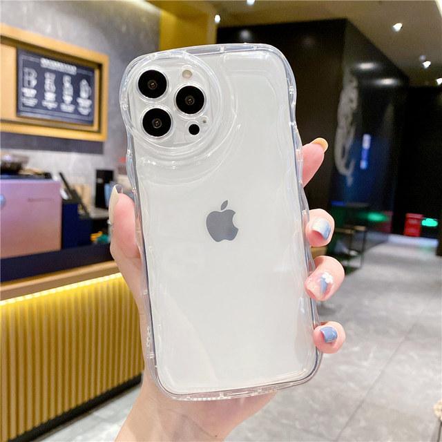 

Защита объектива, прозрачный волнистый чехол для телефона Iphone 13 11 12 Pro Max Xs Max Xr X Xs, противоударный бампер, прозрачная задняя крышка For iPhone 13 Pro