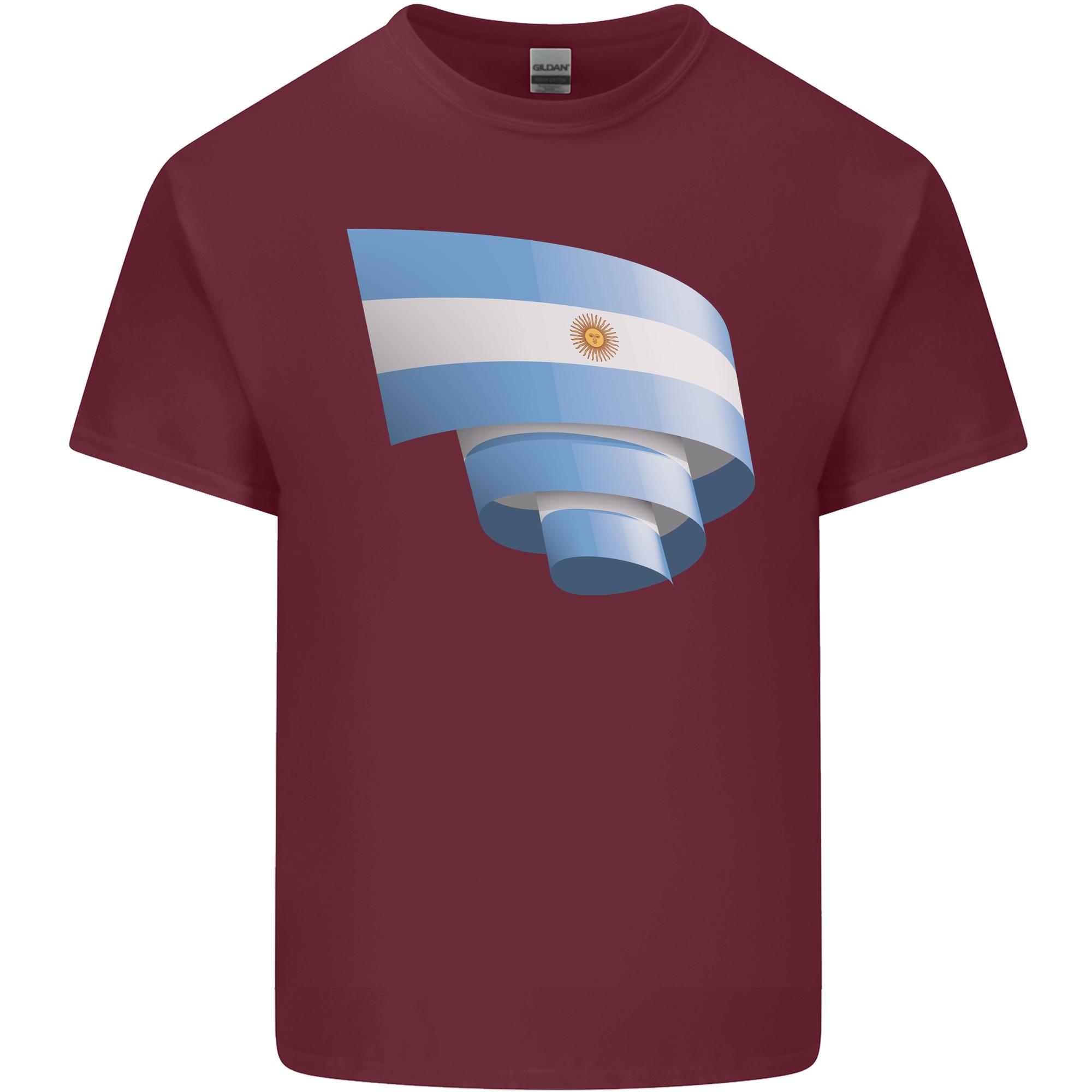 Curled Argentina Flag Argentinian Day Football Unisexs Light Cotton Tshirt S
