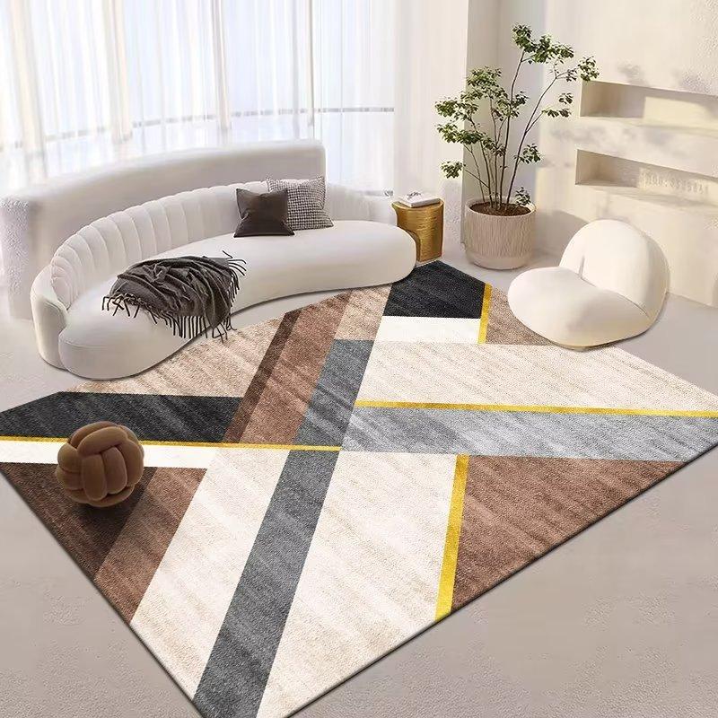 Geometrischer Druck Teppich Nordischer Stil Einfache Heimdekoration Matte Wohnzimmer Schlafzimmer Wasserabsorbierend Rutschfest Dekoration Teppich