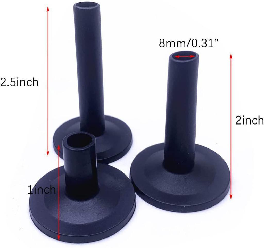 Drum Kit Cymbal Holder Sleeves, 12-Piece Plastic Set, Black/Red