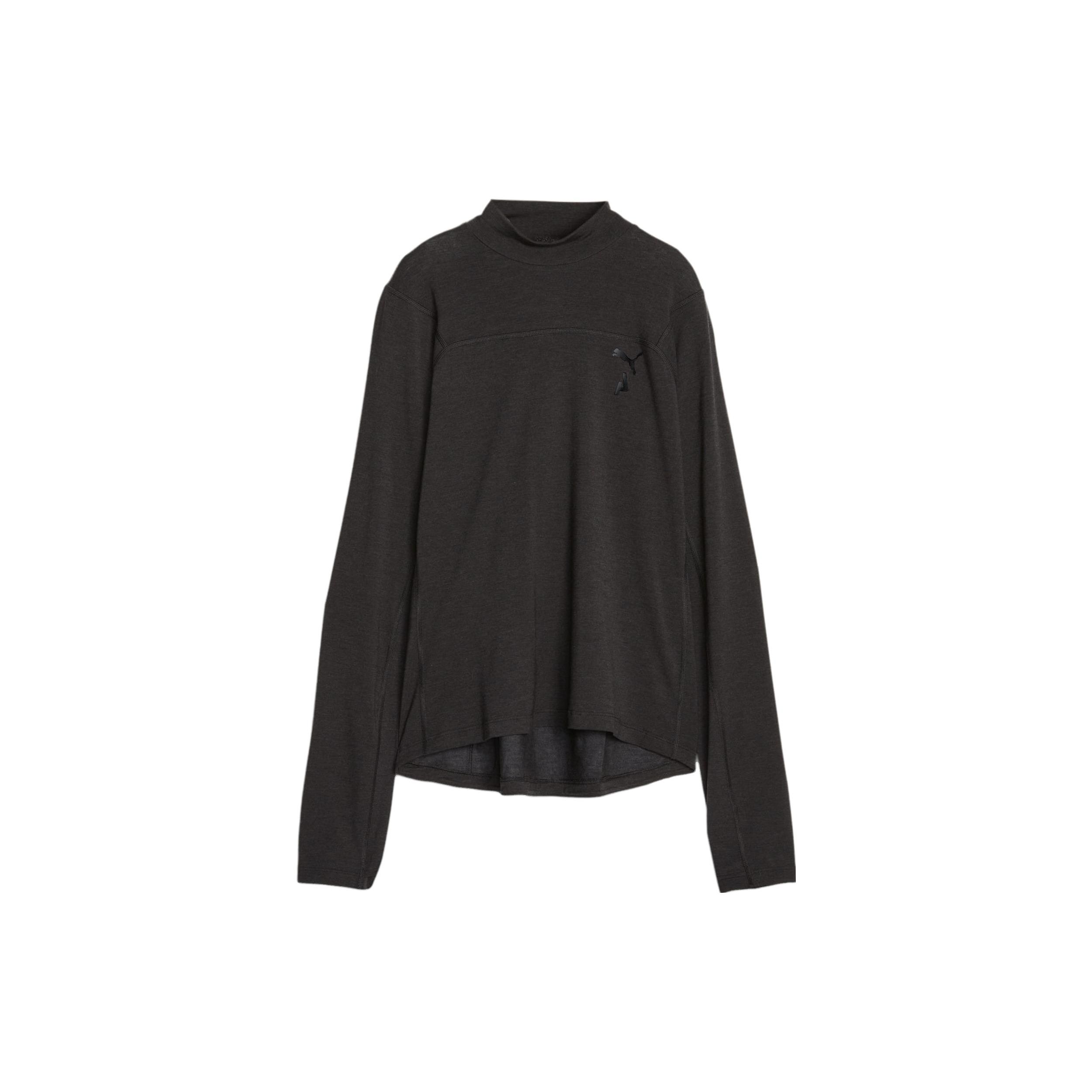 

Puma Seasons Long Sleeve Tee Solid Casual Slim Fit Women Tops Black 524128-01 M