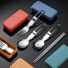 Outdoor Mini 3 PCS Portable Spoon Fork Tableware Camping Stainless Steel Cutlery Set for Hiking Camp Cooking Supplies