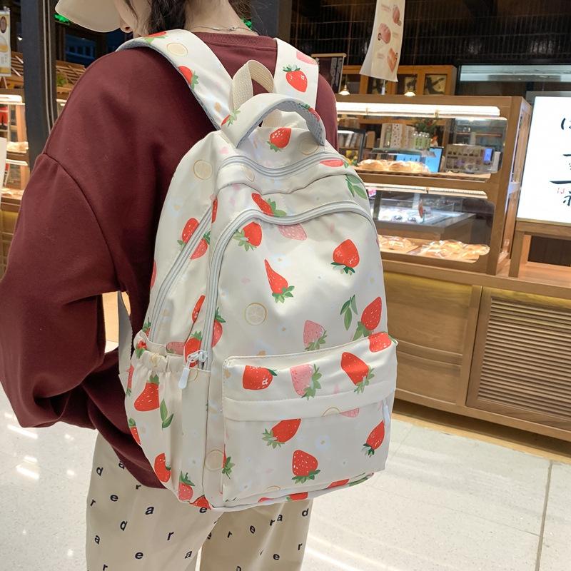Schoolbag1011 New Casual Middle School Student Backpack Trend College Student Backpack Large Capacity Travel Versatile Student School Bag