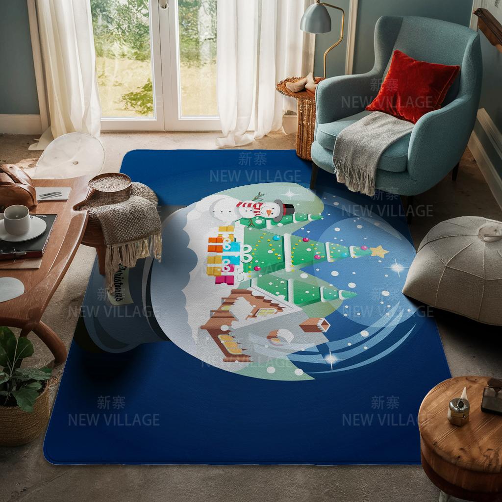 House Entrance Carpet Home Door Mat Living Room Bath Foot Bathroom Non-slip Water Absorption Rugs Bath Merry Christmas Winter