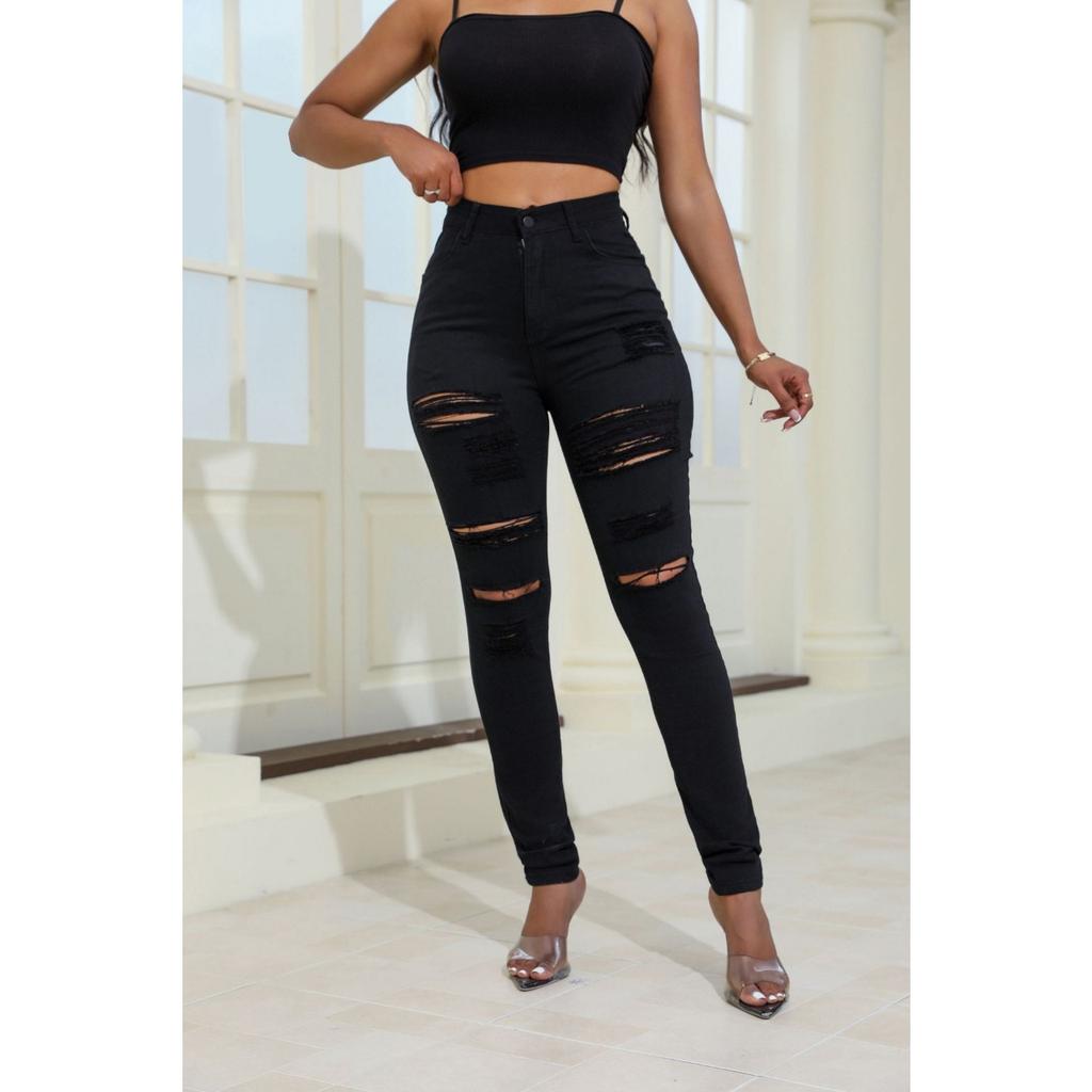 Skinny Ripped Jeans for Women High Waisted Stretch Butt Lifting Jeans Slim Fit Denim Pants Jeggings Jeans