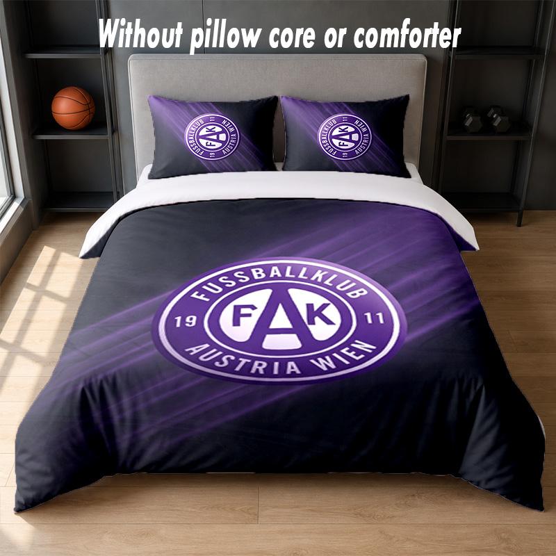 Austria Wien FC Design Bed Bedding Set 1 Duvet Cover + 2 Pillowcases Soft Breathable Household Bed Linens