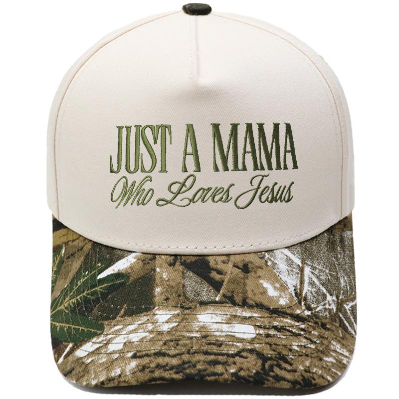 JUST A MAMA truck driver hat embroidered leopard print color matching baseball cap European and American men's and women's casual hat