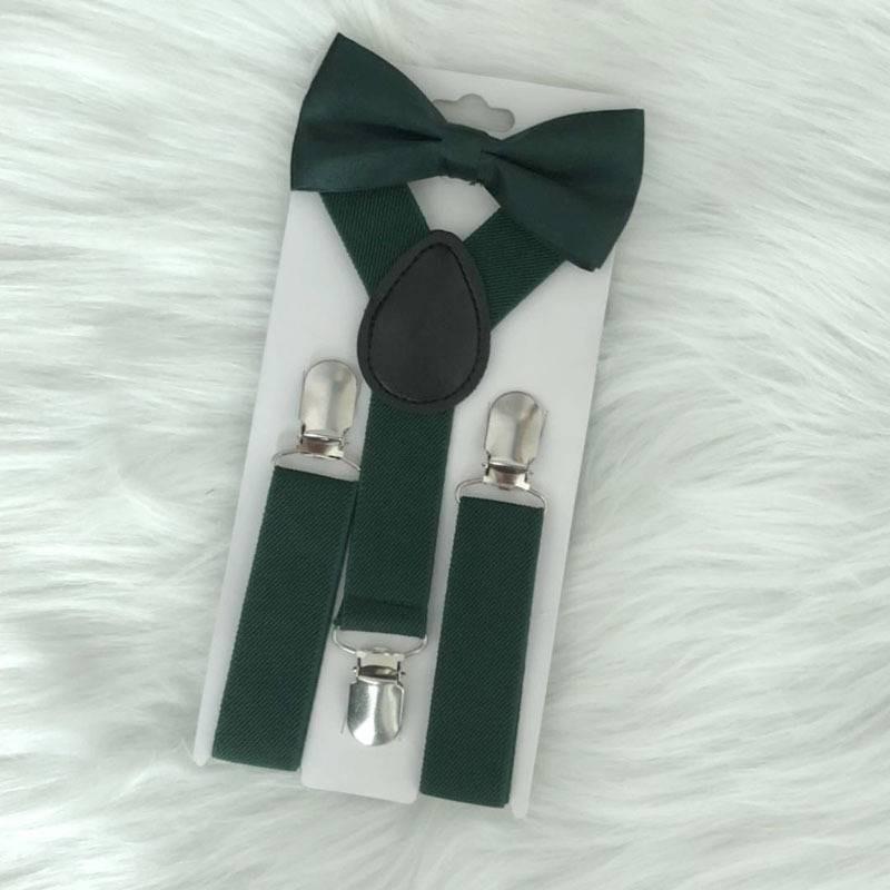 Elegante Set di Bretelle Elastiche e Papillon per Bambini e Bambine in Diversi Colori