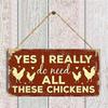 Funny Chicken Coop Signs Red Outdoor Farmhouse Decor Wood Hanging Wall Art Hanging Plaque for Chicken Lovers