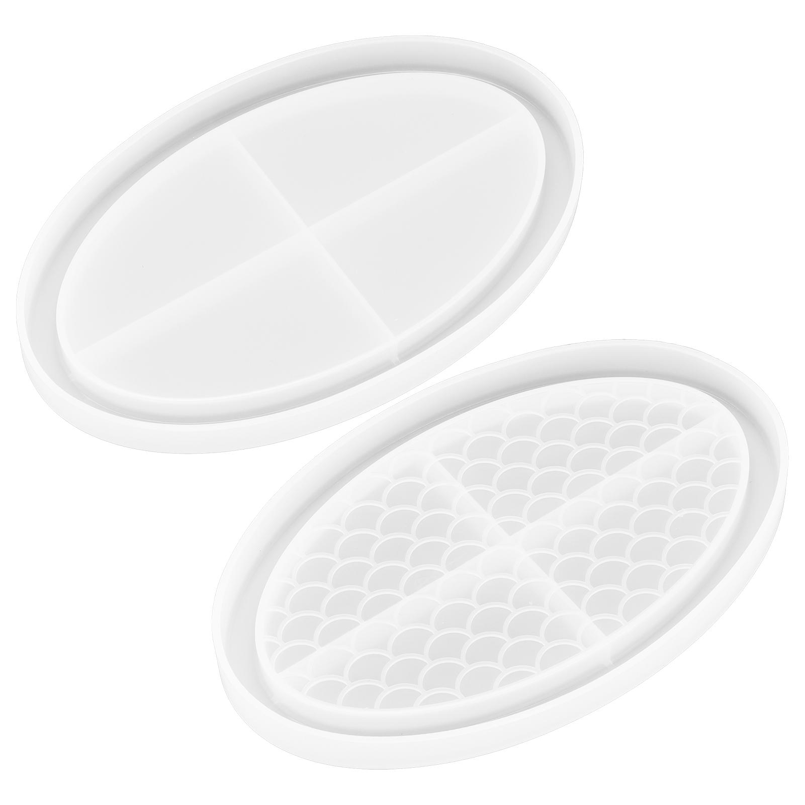 

Форма для литья из эпоксидной смолы, форма для подноса для фруктов, силиконовая декоративная тарелка, форма для DIY, аксессуар Oval Fish Scale Tray Mould