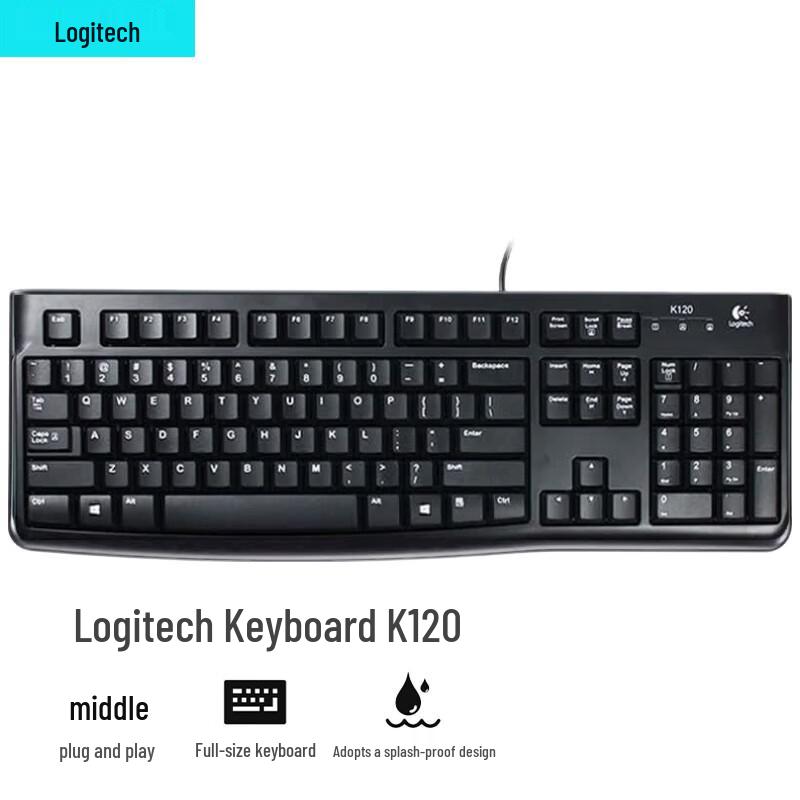 Tastiera a membrana cablata silenziosa Logitech K120