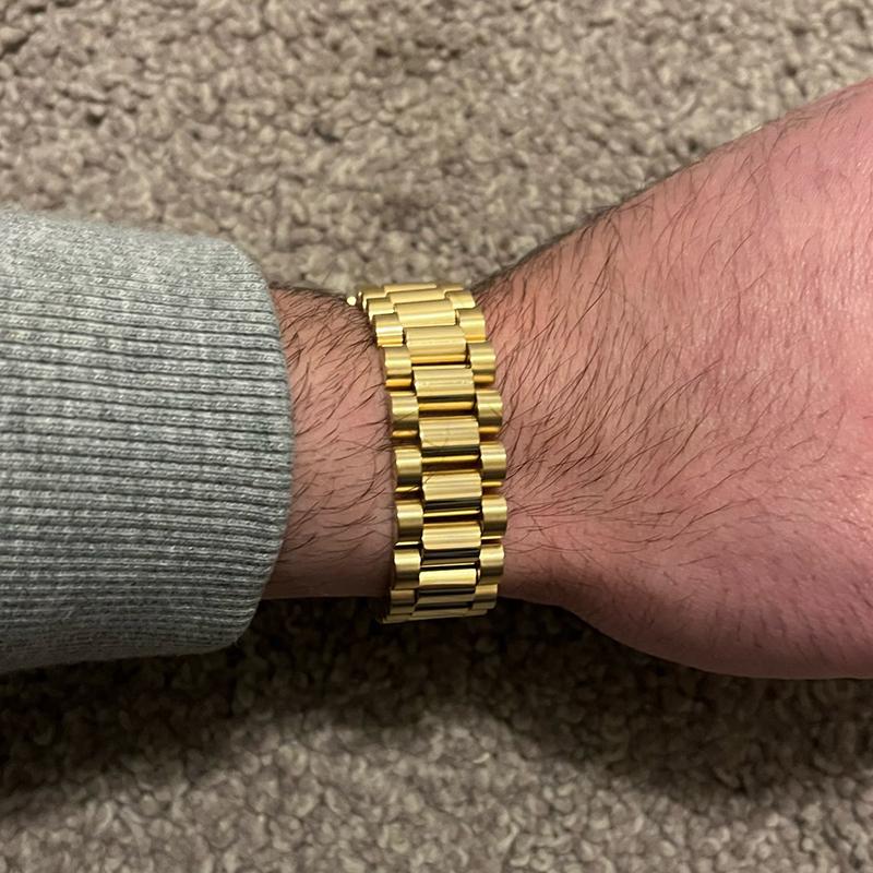 15 MM Breite 8/9 Zoll Lange Uhr Kette Stil Armband Mann Armband Für Männer Gold Farbe Edelstahl Jungen Schmuck Zubehör