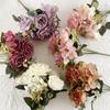 6 Heads European Peony Hydrangea Simulation Flower Home Decoration Wedding Photography Props Decoration