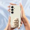 For Samsung Galaxy S25 Case Angry Cat Pattern Printing Straight Edge TPU Phone Back Cover