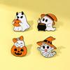 Festive White Specters And Pumpkin Design Alloy Pin Halloween Party Decoration Costume Jewelry