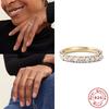 Wind Word Moissanite Ring Women'S Fashion 925 Sterling Silver Gold-Plated Mozzarella Diamond Simple Row Ring