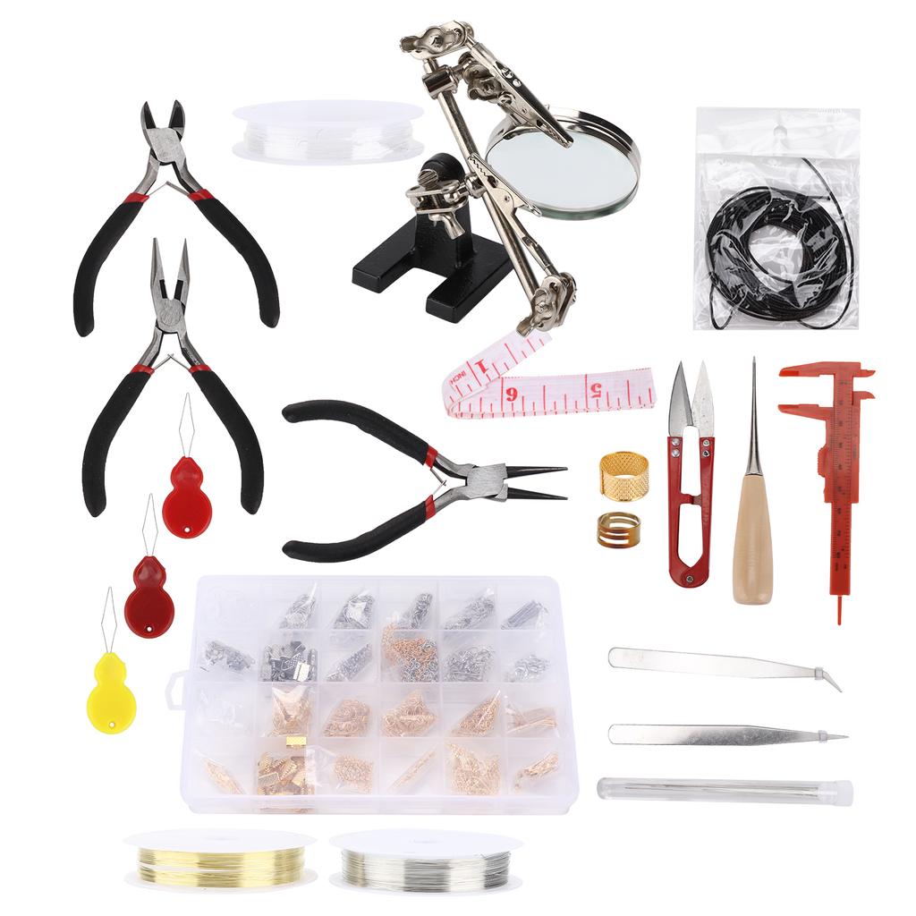 Jewelry Making Set Pliers Necklace Chain Open Ring Kit Beaded DIY Handicraft Accessories