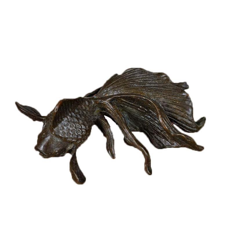 

Ryukin Goldfish Desktop Vintage Retro [Nekogami-yama] Paperweight, Metalwork, Ornament, коричневий