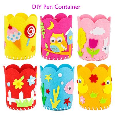 Kinder Lern DIY Bastel Tangram Baustein Set Niedlicher Kreativer Handgemachter Stiftehalter DIY Bleistifthalter Kinder Bastelspielzeug Sets