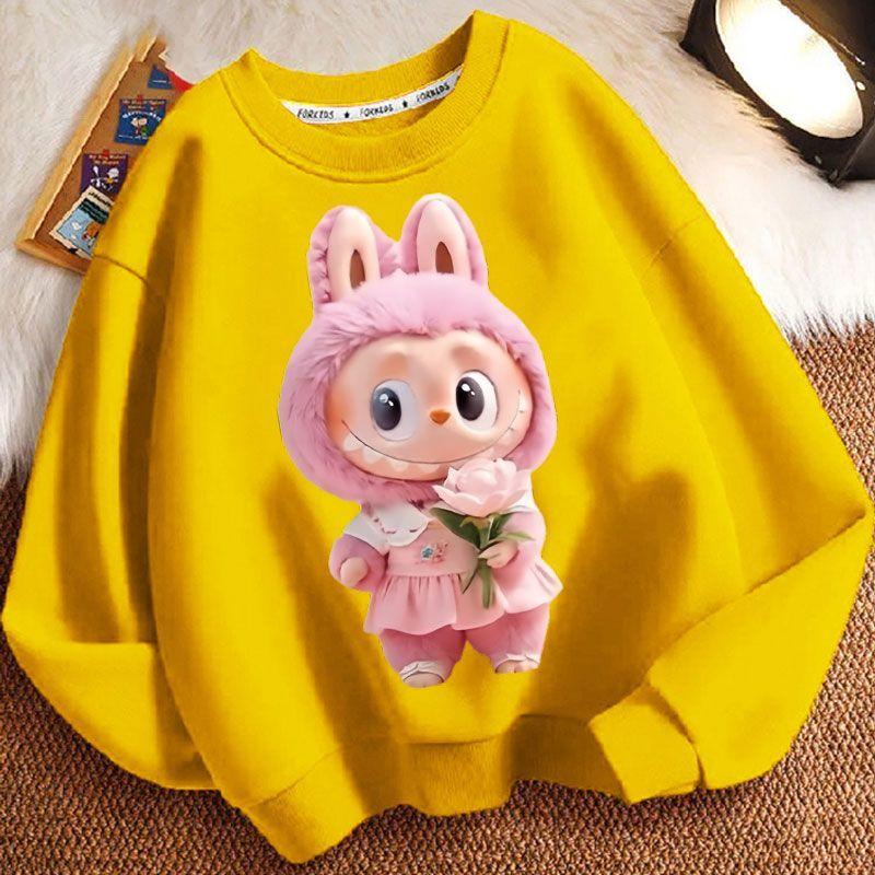 Kinder Mode Kapuzenpullover, Rundhals Langarm Locker geschnittene Jacken für Jungen und Mädchen im Frühling und Herbst