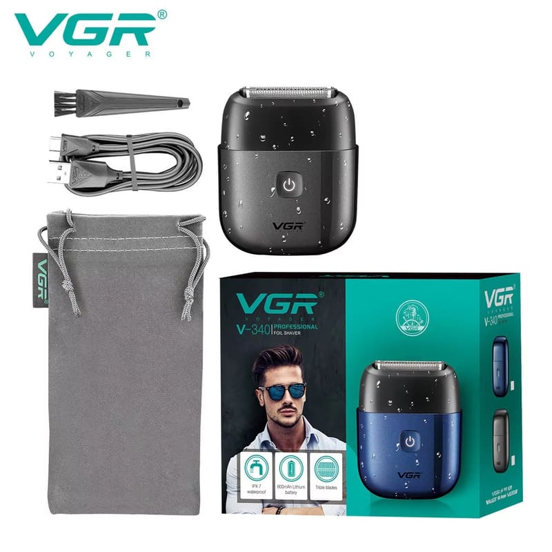 

VGR V-340 Shaver Professional Electric Razor Reciprocating Shaving Machine IPX7 Waterproof Beard Trimmer Mini Shaver for Men Safe and Skin-friendly чёрный