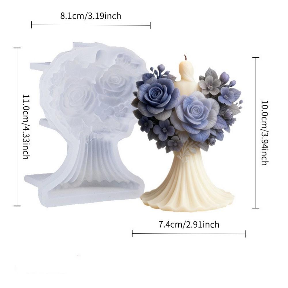 3D Rose Bride Candle Silicone Mold Valentine s Day Wedding DIY Love Aromatherapy Soap Ornament Gypsum Epoxy Resin Silicone Mold