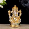 Lord Ganesha Idol Gold & Silber Murti für Glück & Erfolg Heimdeko & Geschenke (3.4x3.4x7cm)