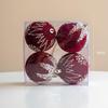 8CM Red Christmas Tree Ornament Ball with Print Design
