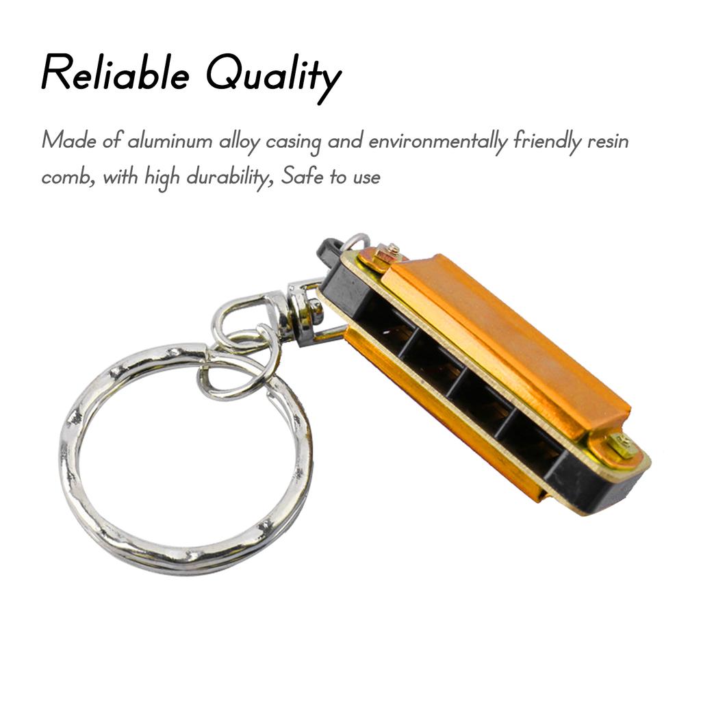 SWAN Keychain Harmonica 4 Holes 8 Tones Key of C Small Harmonica Decoration Mini Music Instrument for Beginners Students