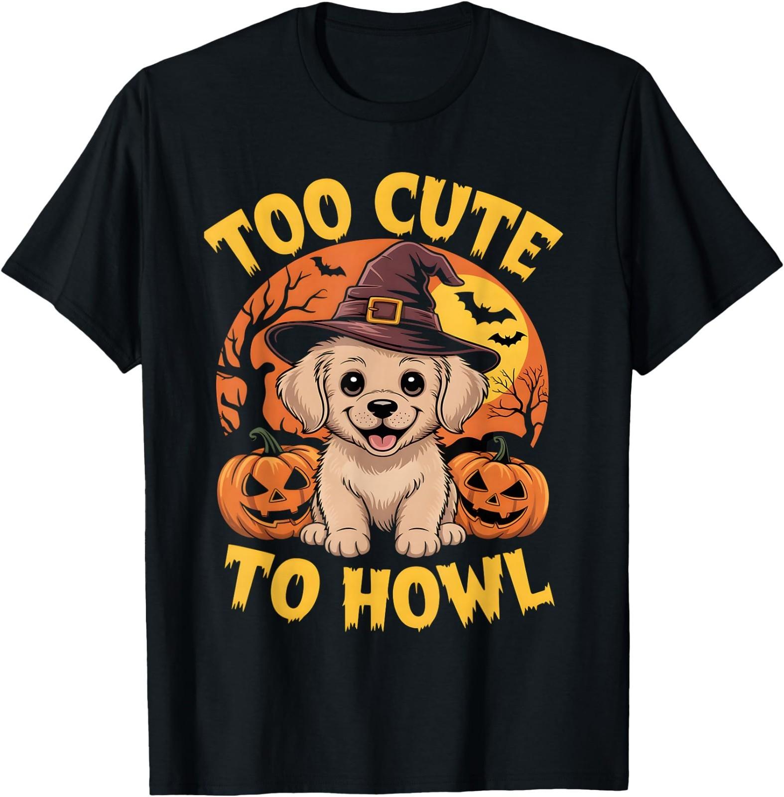 Cute Halloween Labrador Retriever Dog Puppy Witches Hat T-Shirt S