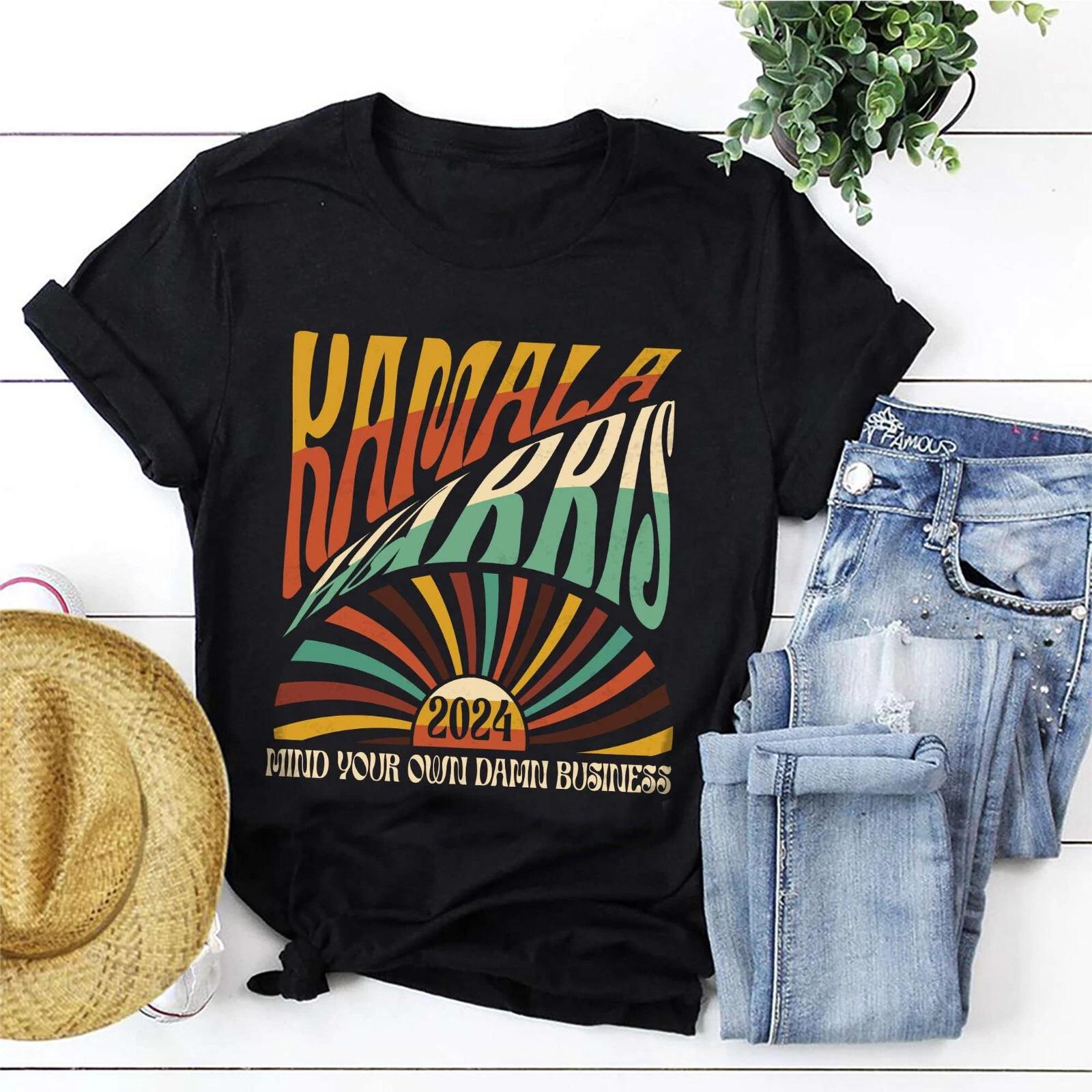Kamala Harris 2024 Mind Your Own Damn Business Retro T-Shirt, Brighter Future S