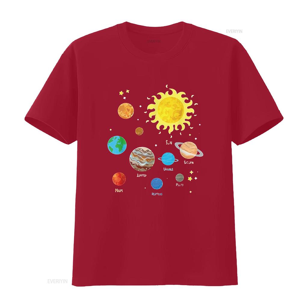 Mens Solar System Dwarf Planets Astronomy Lover Astronaut T Shirt Black 2XL Vintage Washed Versatile Soft Fashion Unisex