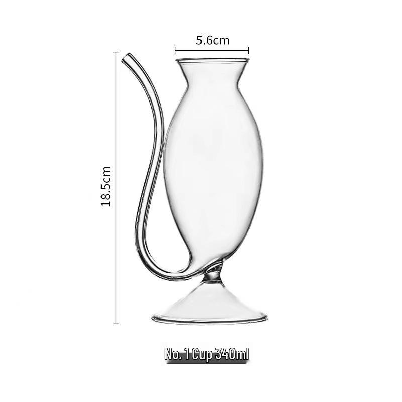Vampire Goblet with Straw: Tall Stem Red Wine & Cocktail Glass