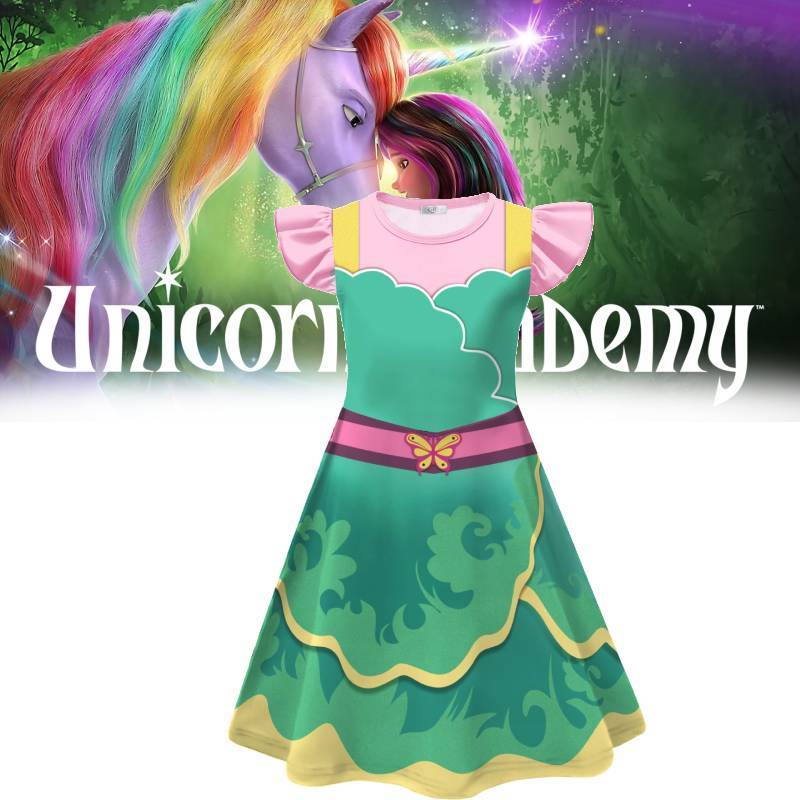 Unicorn Academy Ava Banji Costume With Polyester Fabric And Abstract Pattern For Casual Party Use
