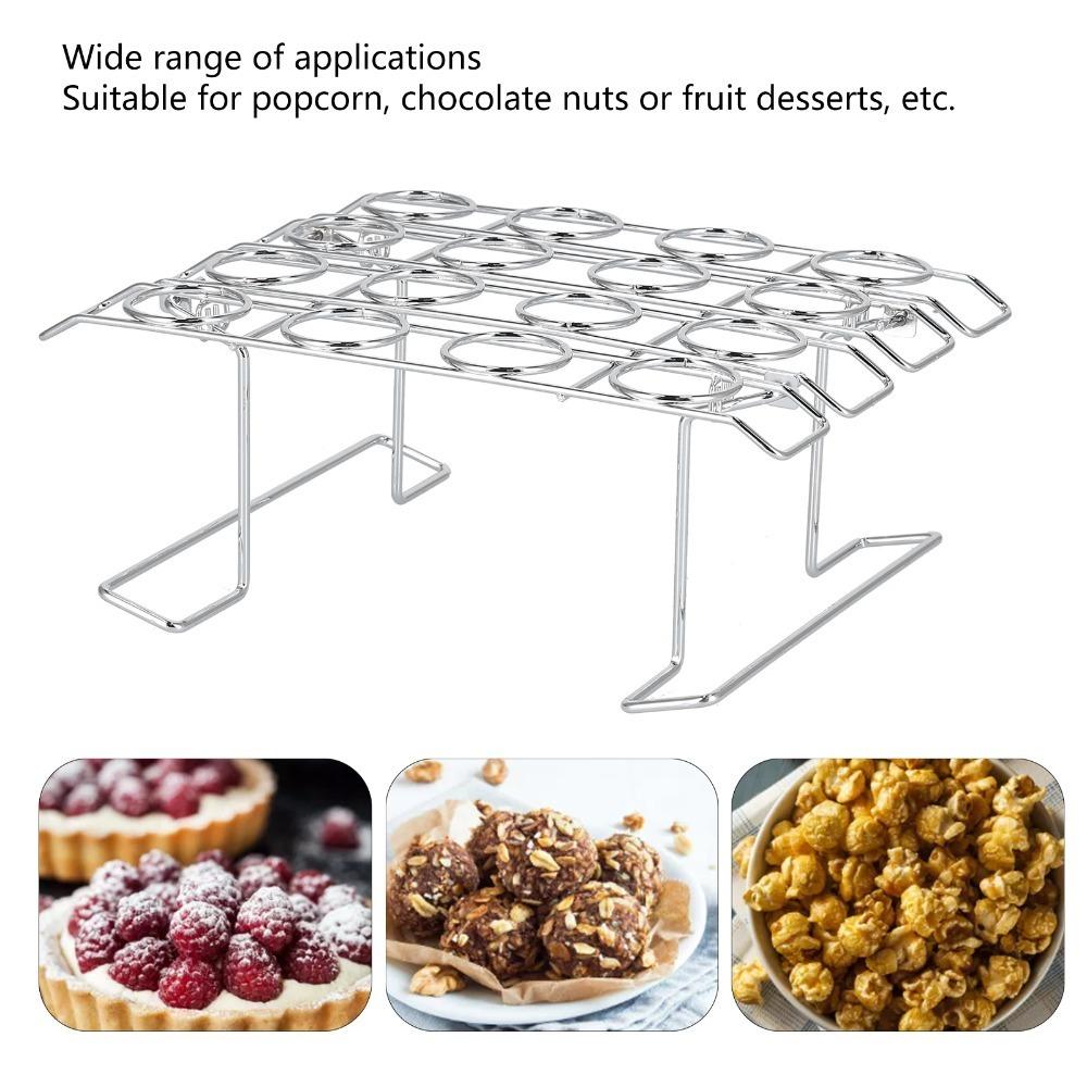 Stainless Steel Ice Cream Cone Holder Foldable Design Cupcake Display Stand Baking Use