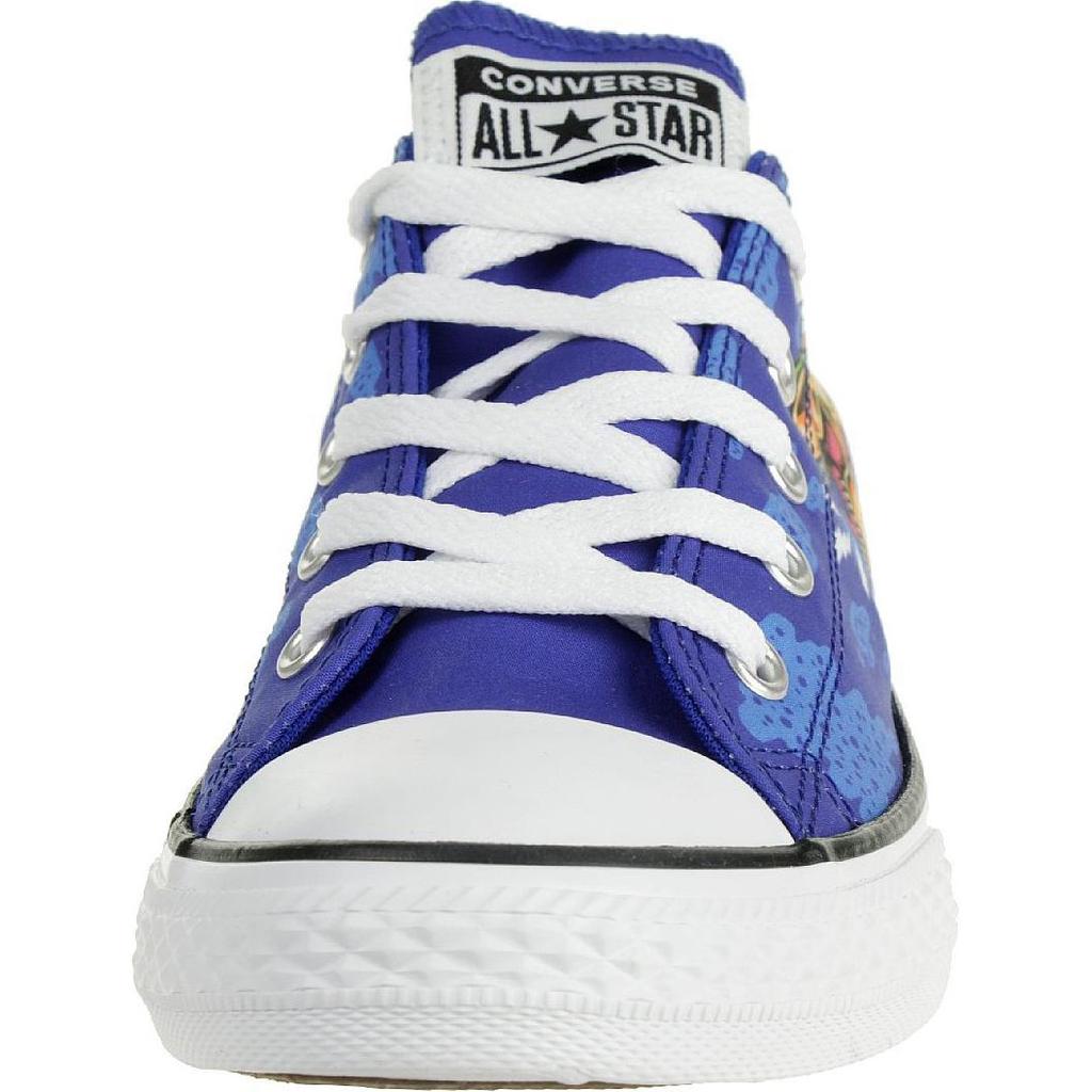 Converse CTAS OX Comfortable Versatile Low-Top Canvas Shoes Kids sneaker Blue White 664247C
