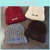 New York Lettering Knit Beanie Hat For Winter Warmth And Street Style