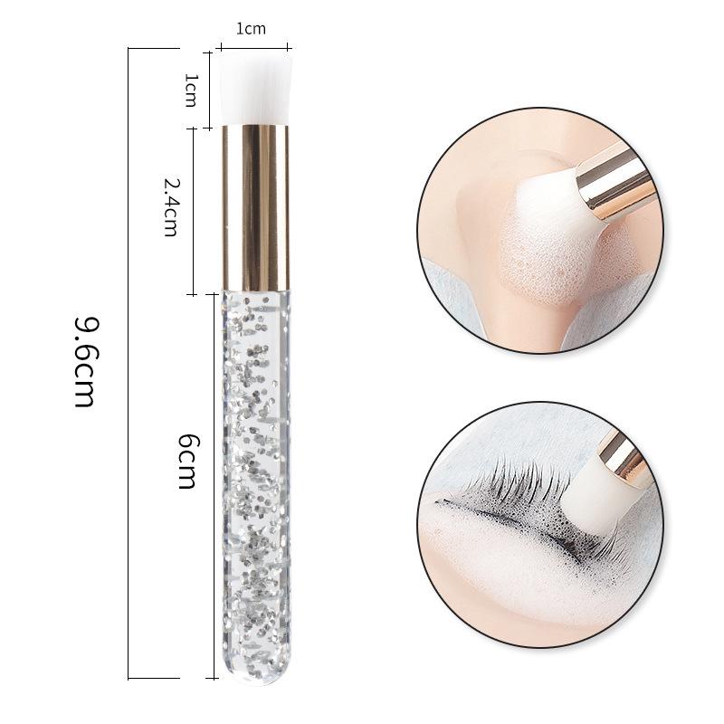 Crystal Handle Eyelash & Facial Cleansing Brush - Nose, Blackhead, and Acne Cleaning Tool