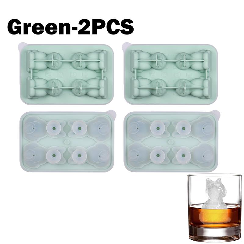 1/2/4PCS Cute 3D Cat Ice Cube Mold Silicone Easy Release BPA Free Ice Block Maker for Kitchen Household Fun Cat Shaped Ice Tray