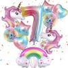 Unicorn Digital Balloon Set for Children's Birthday Party Rainbow 1-9 Birthday Party Balloon Decoration