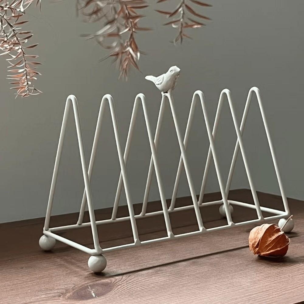 Practical Retro Kitchen Dish Organizer Layered Decorative Metal Dish Rack Bird Design Rust-Resistant Dish Holder Kitchen