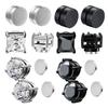 1/3Pairs Magnetic Stud Earrings Men and Women Black CZ Magnet Non-piercing Clip Earring Round Magnet Earring Without Piercing