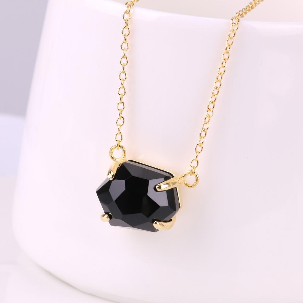 KELITCH Top Crystal Pendant Necklace Fashion Gold Chain for Women Jewelry Gift (Brown Gold)