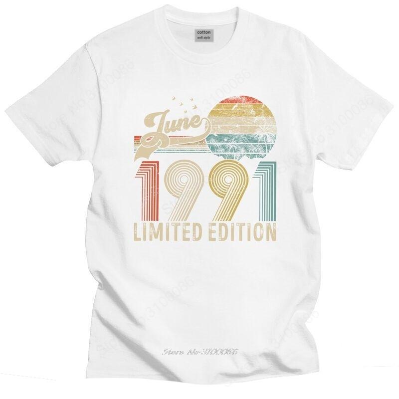 Vintage Established Born In 1991 T Shirt Unisex Short Sleeve Cotton Tshirt Graphic 30 Years Old 30th Birthday Tees Fashion Tshirt S